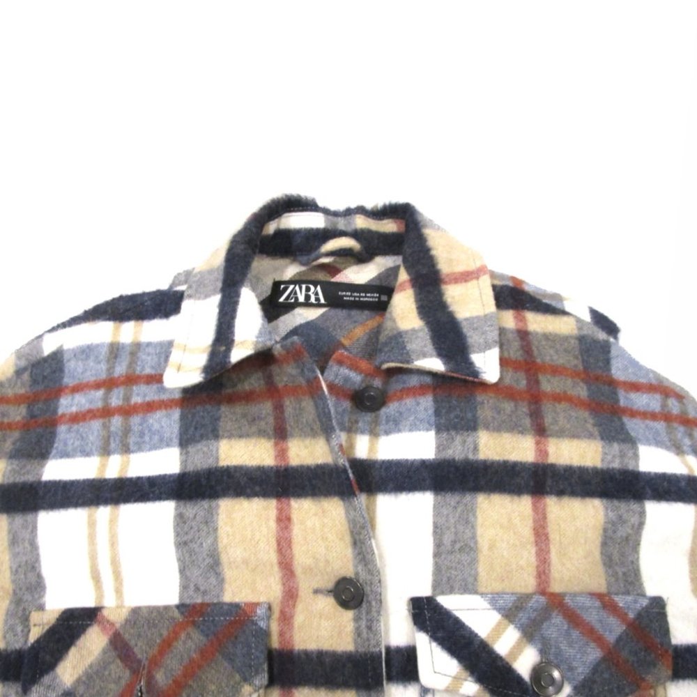 PLAID ZARA LIGHT FALL COLLARED BUTTON UP JACKET